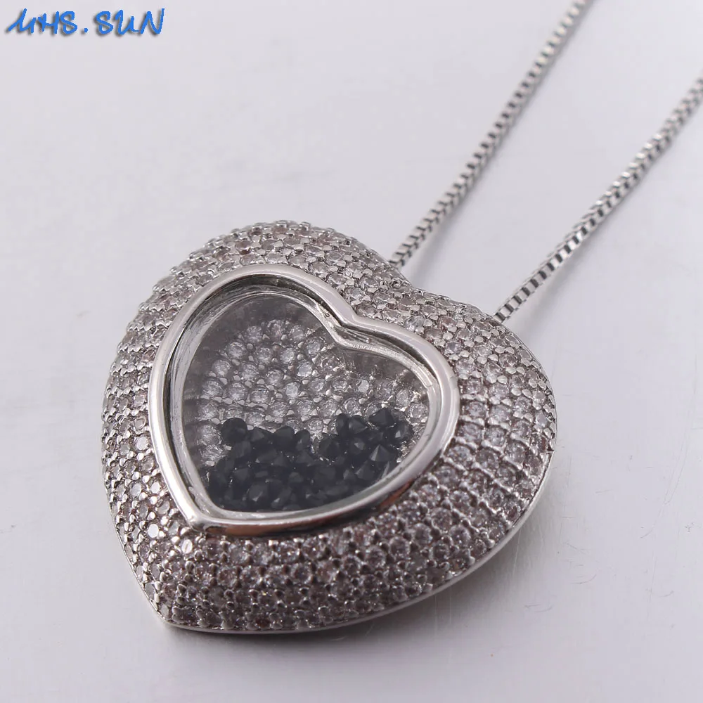 MHS.SUN женское мозаичный Циркон ожерелье с кулоном в виде сердца винтажное Золотое