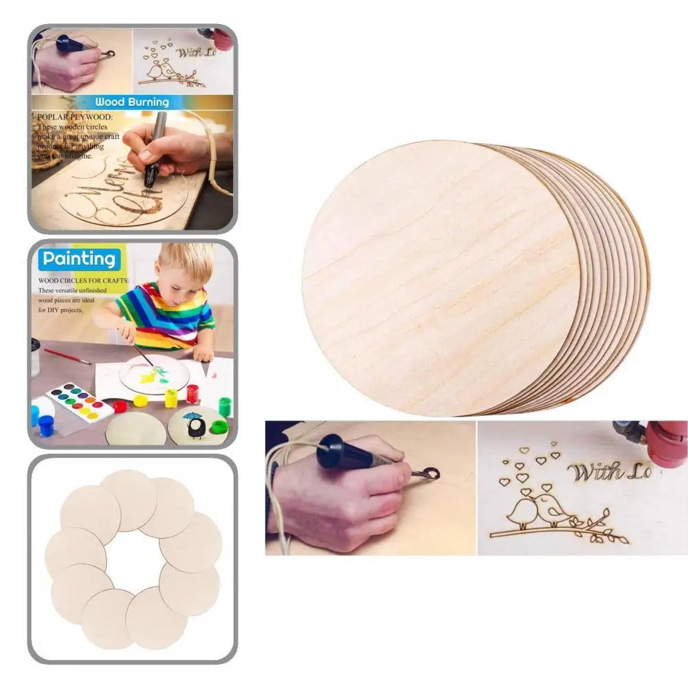 

Толстые 10 шт. современные незавершенные искусственные экологически чистые деревянные поделки без заусенцев для рукоделия