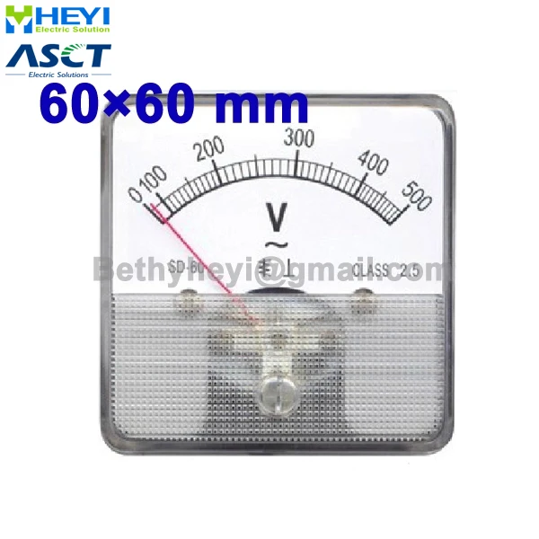 

60*60mm DC Voltage meter analog panel meter Moving Iron Instruments