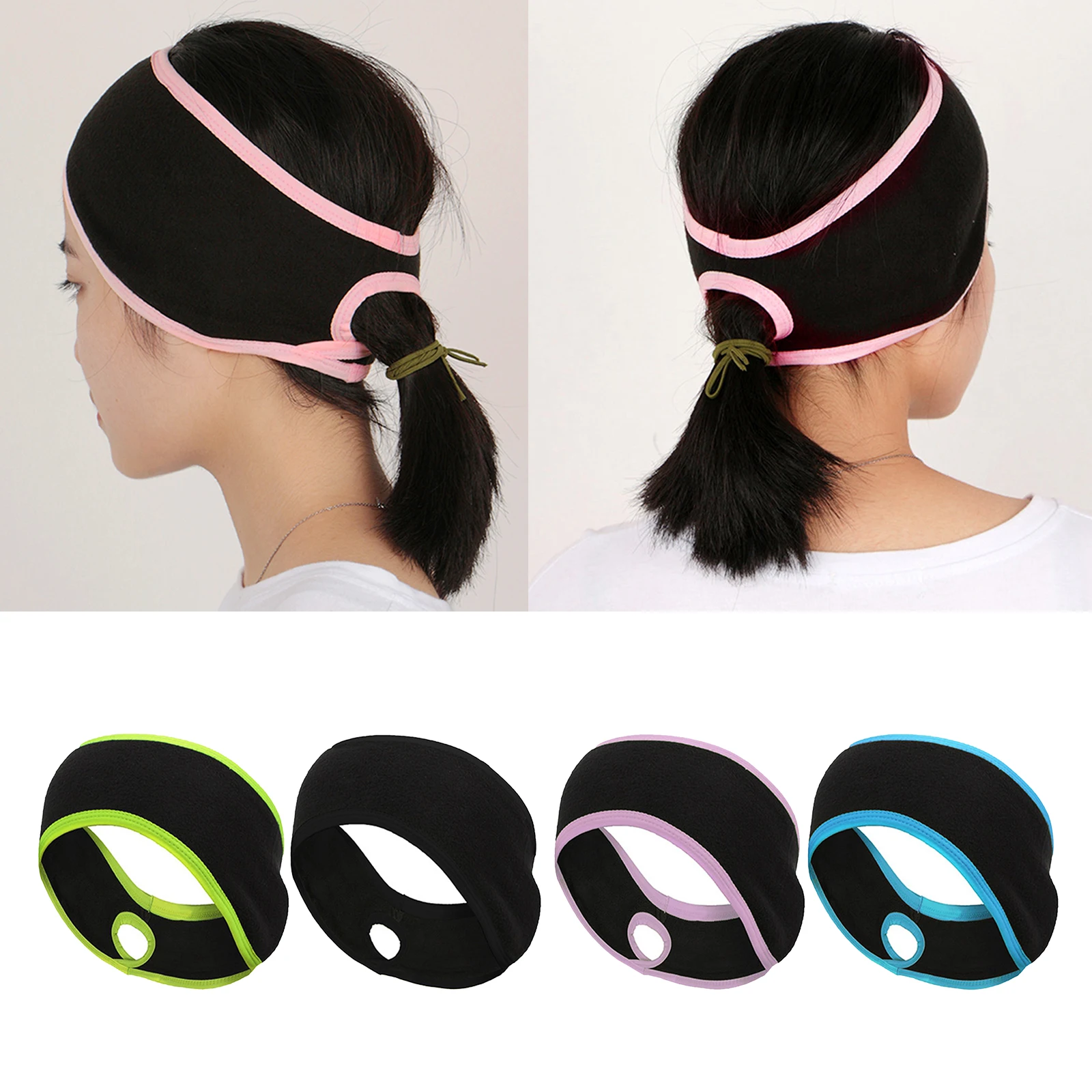 

Ponytail Headbands for Women Girls Ladies Stretchy Hair Bands Ear Warmer Headwrap Yoga Workout Outdoor Sports Hair Accessories
