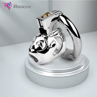 304 stainless steel male chastity device super small short cock cage with stealth lock ring sex toy