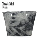 Новая джинсовая ткань, мягкая Водонепроницаемая джинсовая вставка, внутренний карман для Obag, Классическая мини-сумка, женские сумки, сумочка