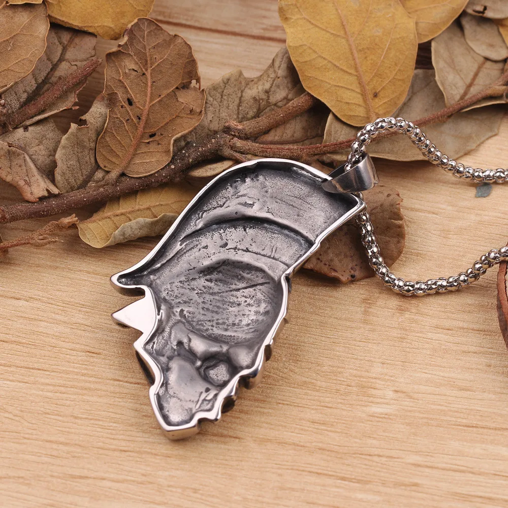 

Fashion Vintage Punk Roman Warrior Skull Stainless Steel Necklace For Men Hip Hop Party Biker Pendant Necklace Jewelry Gift