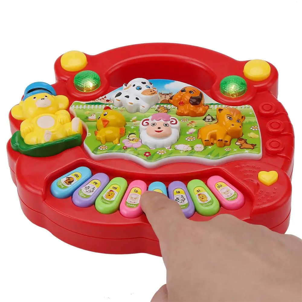 

2 Color Farm Animal Sound Kids Piano Music Toy Musical Animals Sounding Keyboard Piano Baby Playing Type Musical Instruments