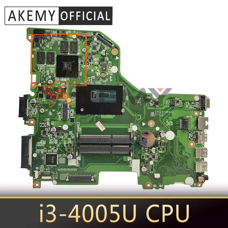 

Akemy Laptop Motherboard For ACER Aspire E5-573 i3-4005U Mainboard DA0ZRTMB6D0 SR1EK N16V-GM-B1 DDR3