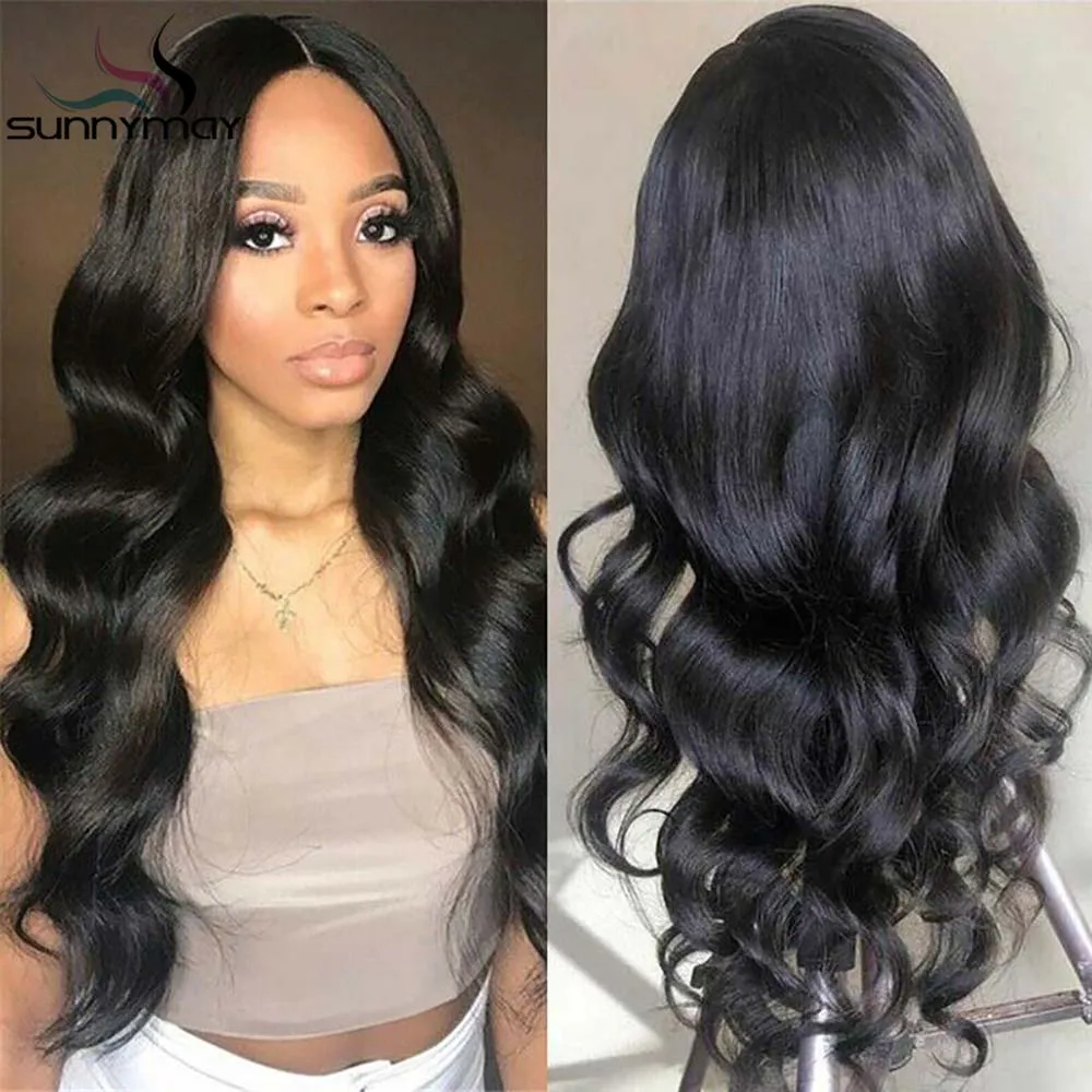 Body Wave Lace Closure Wig 150% Human Hair Wigs Pre Plucked Remy Hair With Baby Hair