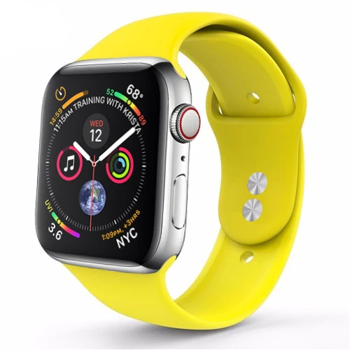 yellow 22 Спортивный ремешок для Apple Watch ремешок 44 мм 40 4 3 iwatch ремешок 42 мм 38 мм силиконовый pulseira ремешок для часов Браслет Apple watch 5 ремешок 44 мм - Цвет ремешка: yellow 22