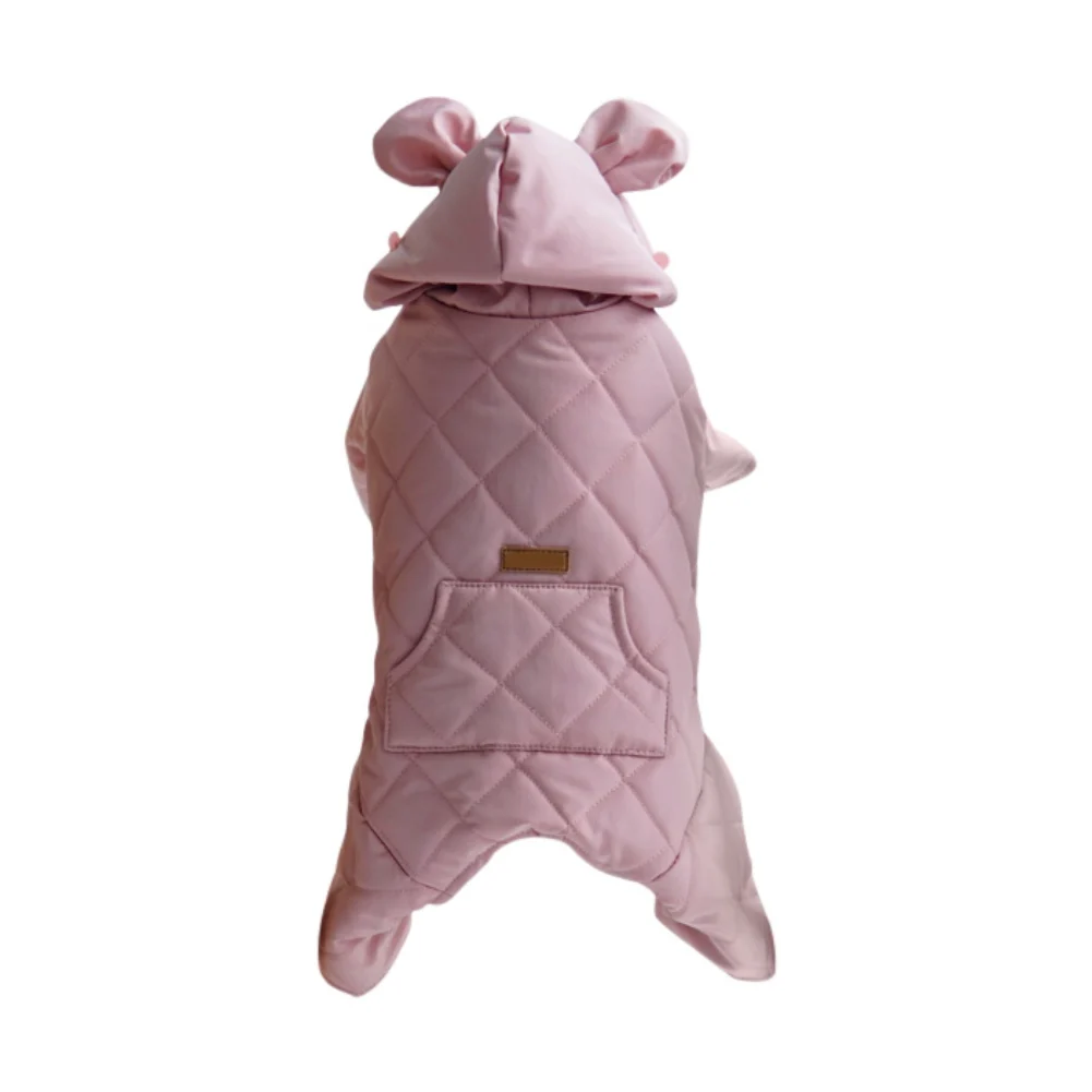 

Cute Bear Ears Winter Pet JacketDogs Chihuahua Jupmsuit Pet Overalls Ropapero French Bulldog Pug Small Dog Costume