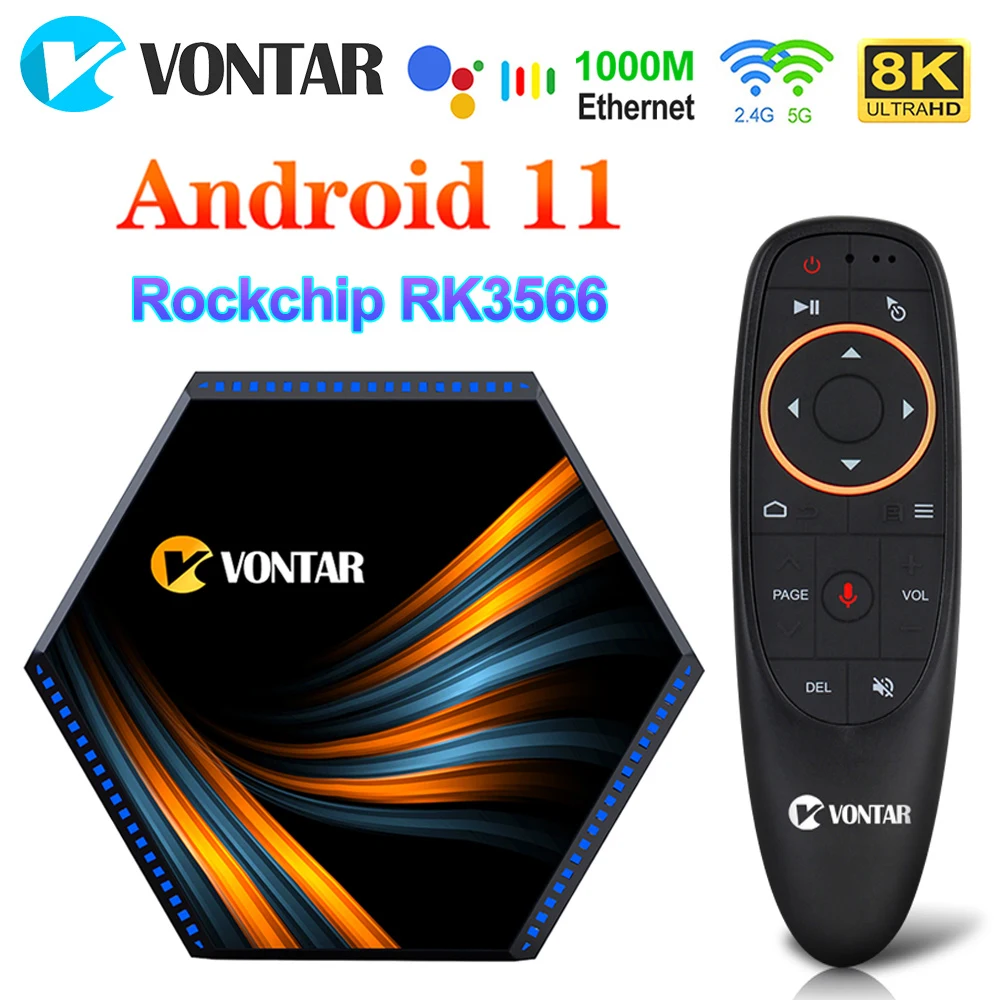 VONTAR KK MAX กล่องทีวี Android 11 8GB RAM 64GB 128GB 4GB 32GB RK3566 Wifi 4K 8K Google Assistant Youtube Media Player ตั้งกล่องด้านบน