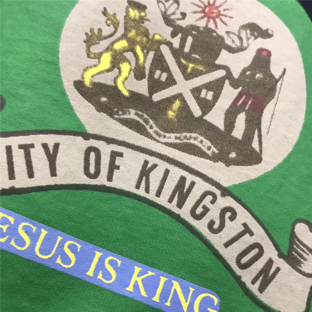 Топ с высоким воротником 3D пенопласт Kanye Jesus is King Jamaica Seal Tee футболки оверсайз Trust God