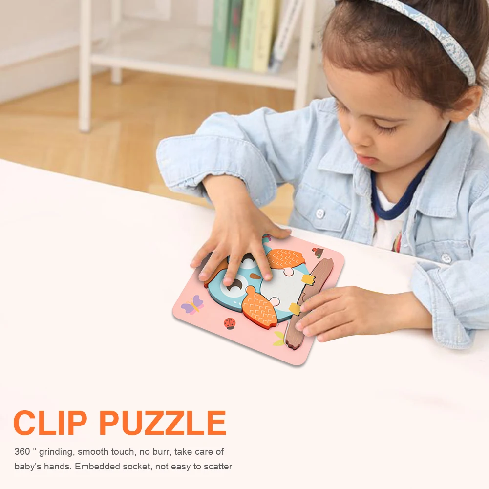 

Wooden 3D Puzzle Toy Child Early Learning Cartoon Animal Picture Educational Toy Educational Learning Study Toy Gifts