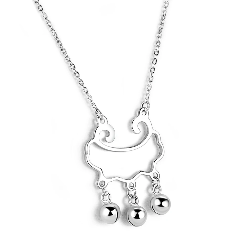 

925 Sterling Silver Lovely Lucky Lock Pendant Necklace for Women Cute Bell Neck Chain Woman Child Necklace Gifts Trend Jewelry