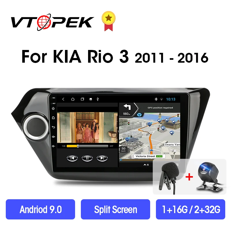 Автомобильный радиоприемник VTOPEK 2 Гб + 32 ГБ Android 9 0 DSP мультимедийный