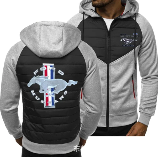 

2021 new Men for MUSTANG Car Logo Print Spring Autumn Mens Jacket Casual Sweatshirt Long Sleeve Mens zipper Jacket Man Hoody