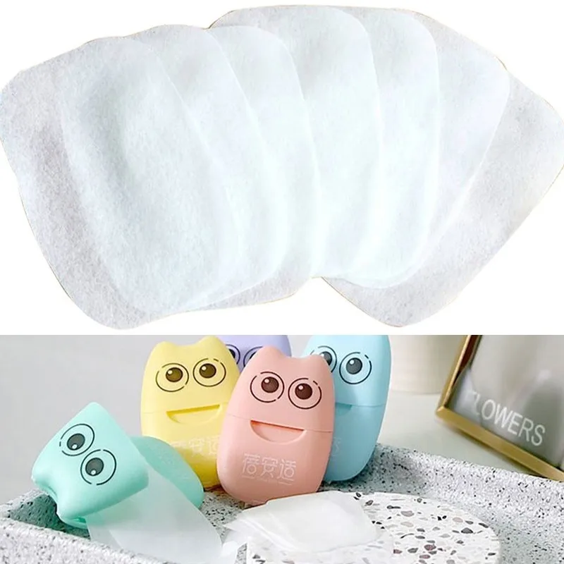 

20pcs Portable Disposable Soap Paper Cute Boxed Paper Soap Mini High Quality Scented Soap Slice Outdoor Travel Supplies
