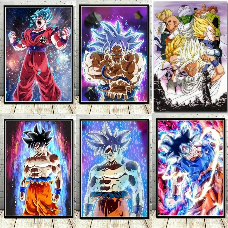 Картина-постер 5D ручной работы с японским аниме Гоку алмазная живопись