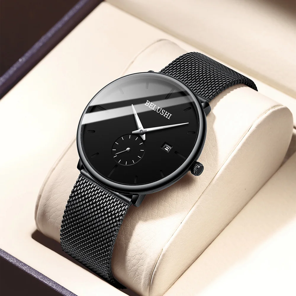 Мужские часы 2019 роскошные брендовые кварцевые из нержавеющей стали мужские