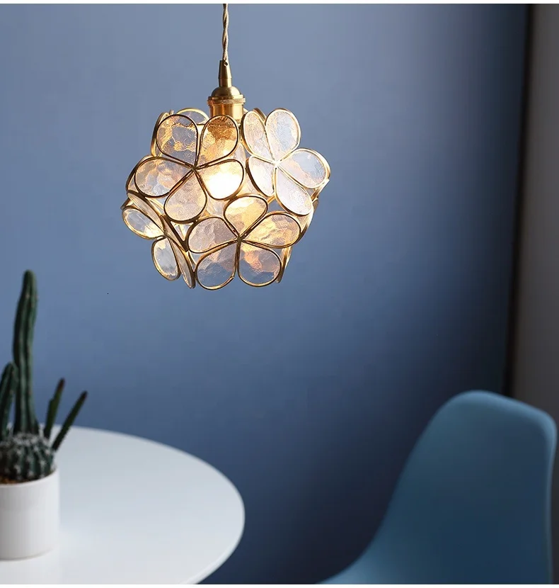 Современный подвесной светильник в виде цветка люстра из стекла для дома кухни
