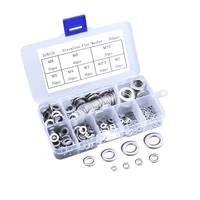 1 box of 360 pcs stainless steel flat washers seal rings gaskets flat metal washers ordinary silver washers o rings