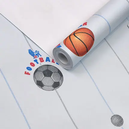 

Children's Room Non-woven Wallpaper Cute Basketball Football Boy Girl Room Environmental Protection TV Wall Bedroom Background