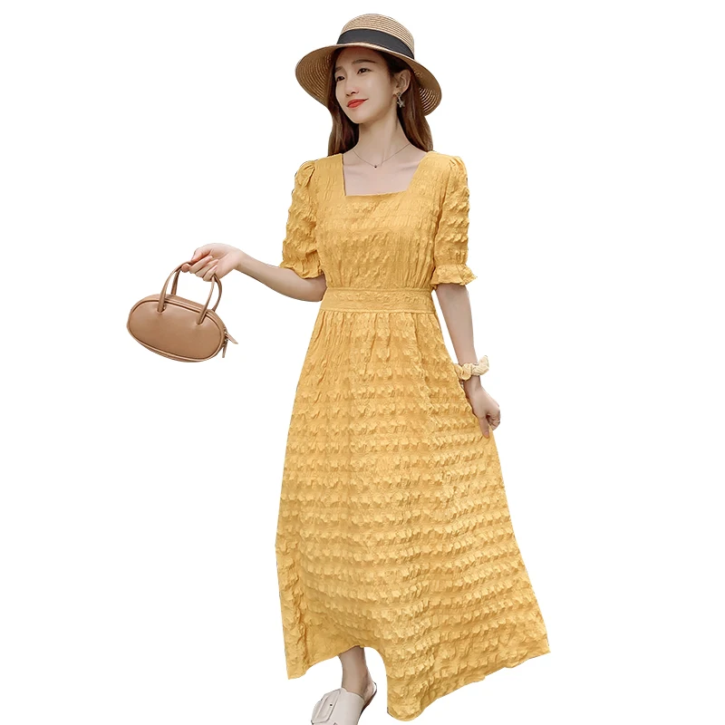

633# Summer Korean Fashion Maternity Nursing Long Dress Elegant Slim A Line Mother Feeding Clothes for Pregnant Women Pregnancy