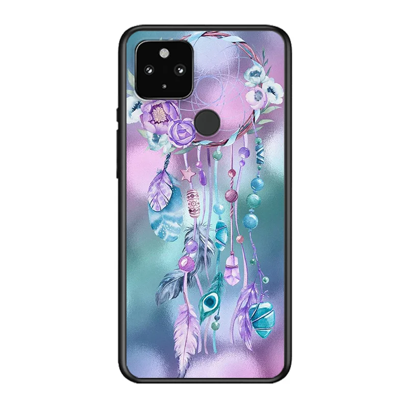 

Dream catcher watercolor Soft TPU Silicone Black Cover For Google Pixel 5 4A 5G 4 XL Phone Case