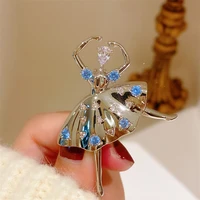 girls brooch womens new high grade metal blue diamond ornament corsage jewelry coat dress pin buckle clothing accessories gifts