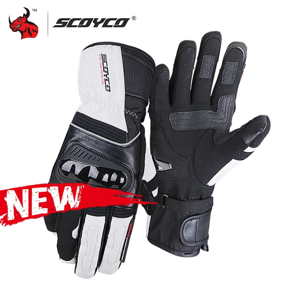 Мужские мотоциклетные перчатки SCOYCO водонепроницаемые ветрозащитные зимние для