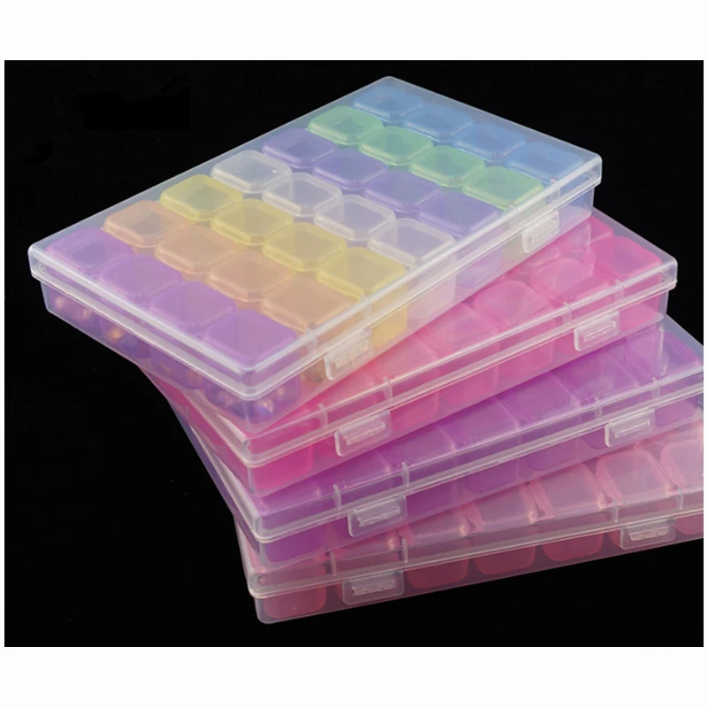 

28Lattices Dismountable Diamond Embroidery Accessories diamond painting Boxes Cross Stitch Cases Storage Organizer Home Storage