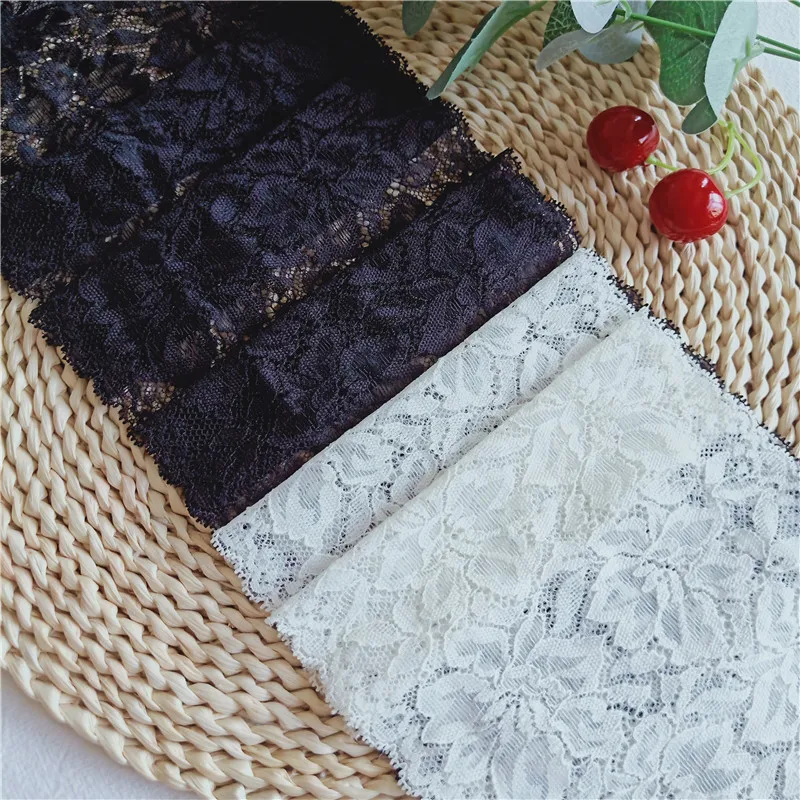 Швейцарская кружевная ткань с вышивкой белого и черного цветов 14 5 см