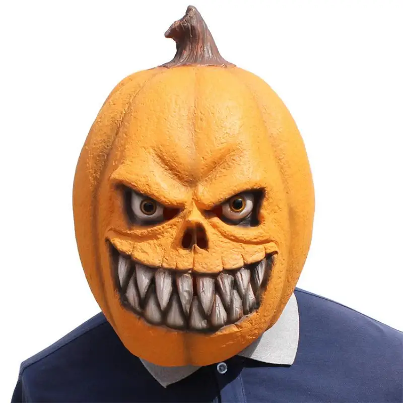 

Halloween Carnival Party Spoof Scary Horror Pumpkin Headgear Pumpkin Latex Halloween Cosplay Accessories Carnival Use