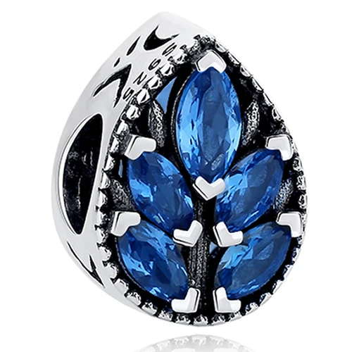 Fit pandora браслет стерлингового серебра 925 цветок, apple, узел Сердце, Клевер Хрустальные Бусы Подвески DIY Изготовления Ювелирных Изделий - Цвет: PY1828