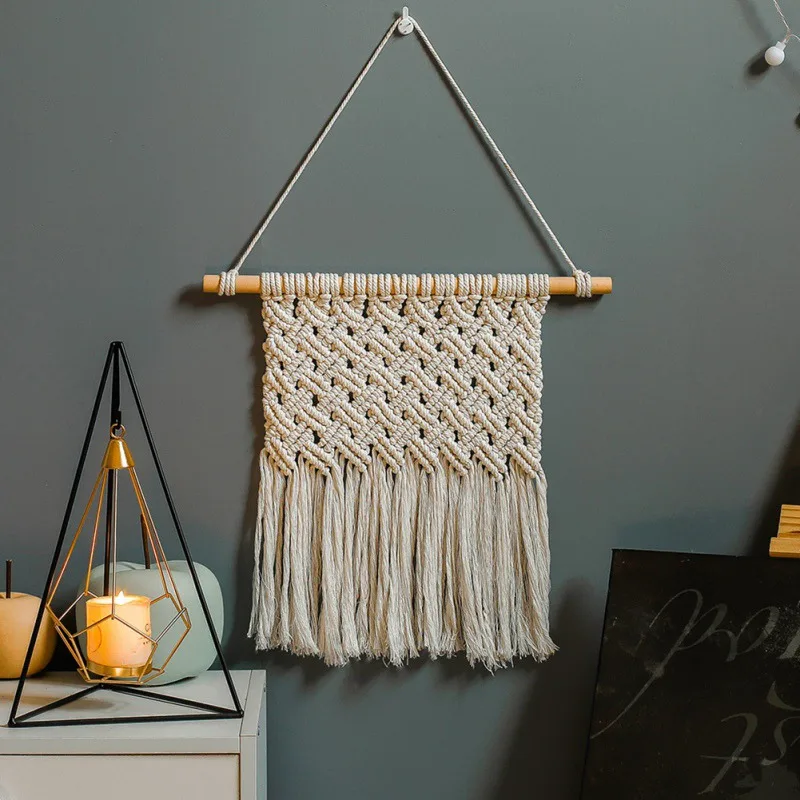 

Handmade Woven Macrame Wall Hanging Tapestry Wedding Wall Decoration Backdrop Wall Home Living Room Decoration Art