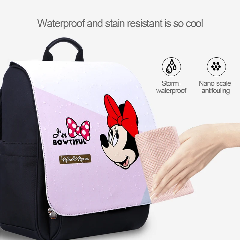 Disney PU Mummy Bag Japanese New Fashion Multifunctional Large Capacity Mother Baby Mom Out Waterproof Backpack | Мать и ребенок