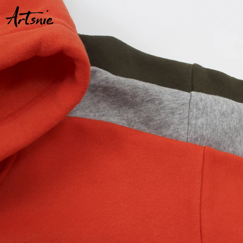 

Artsnie streetwear casual cotton sweatshirt women autumn 2019 drop shoulder hoodies zipper knitted winter sweatshirts mujer