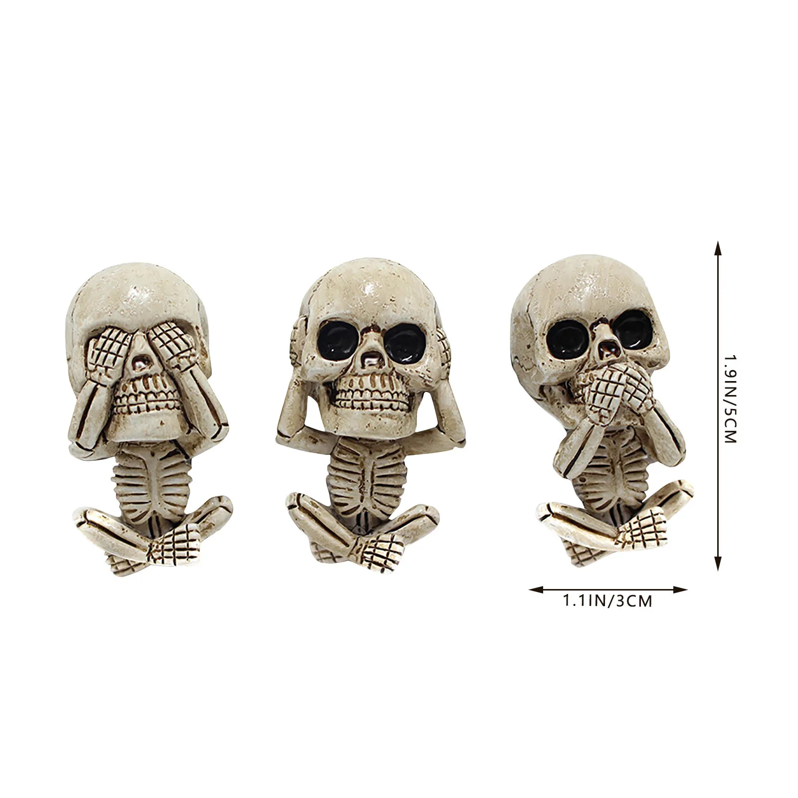 

Car Skeleton Diffuser Evil Skull Trio-Statue Statues with Car Air Freshener 3pcs w/ freshener As Car aromatherapy air freshener