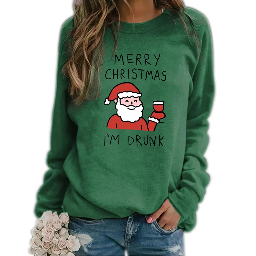 

Merry Christmas Tops Women Casual O-neck Fashion Tshirts Long Slleve Plus Size 3XL T Shirt Women