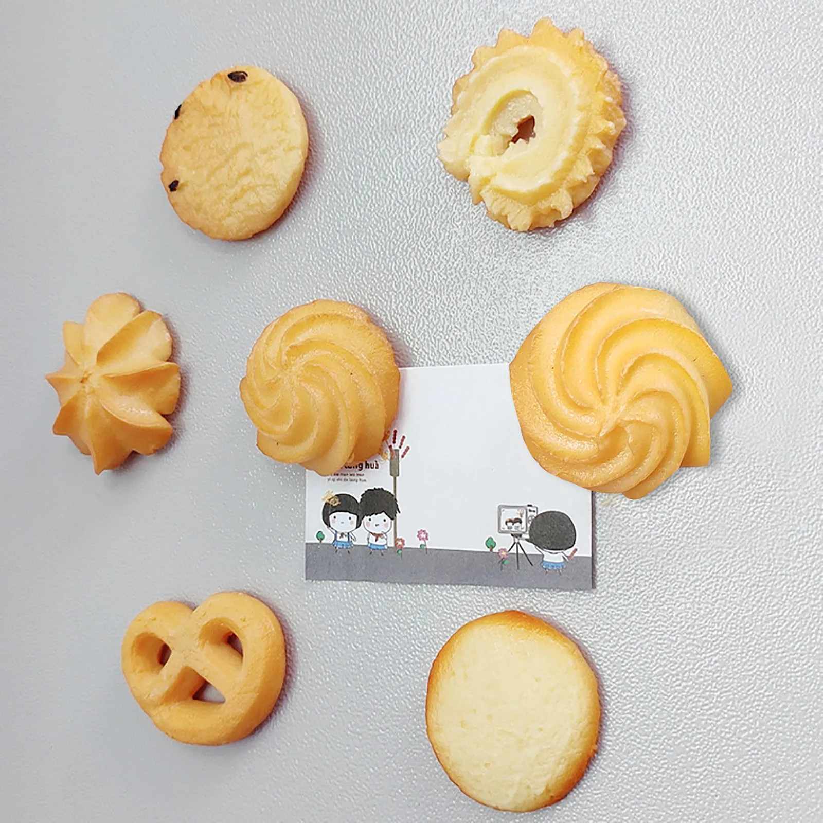 Mini Simulation Biscuit Refrigerator Magnet Whiteboard Message Paper Fixer Photo Frame Home Decoration Pvc Cute #40 | Дом и сад