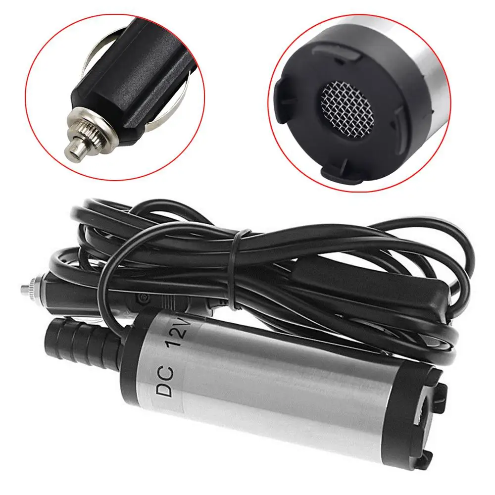

Portable Mini 12V DC Electric Submersible Pump For Pumping Diesel Oil Water Stainless steel Shell 12L/min Fuel Transfer Pump