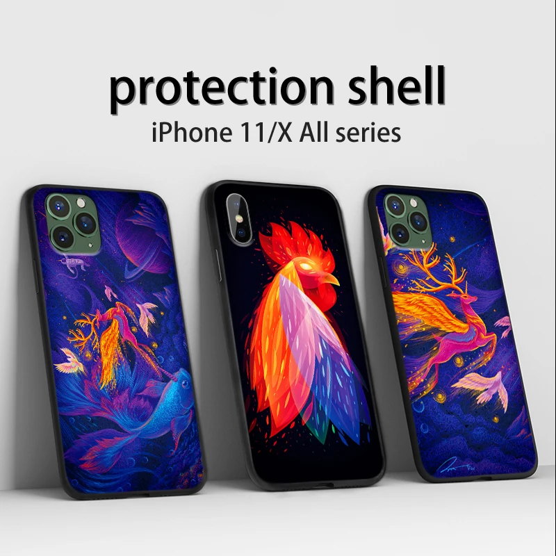 Phone Case For iPhone 11 Pro Max XR XS MAX X black Apple 8 7 6 5s s Plus Soft Silicone TPU Matte Cover Funda para | Мобильные