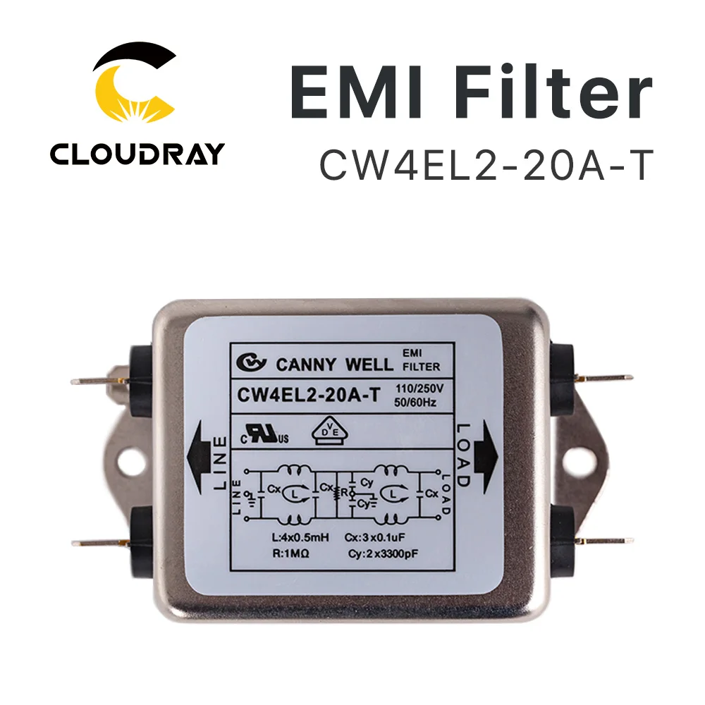 Cloudray Power EMI Filter CW4L2 10A T / 20A Однофазный AC 115V 250V 50/60HZ Бесплатная доставка|phase| |