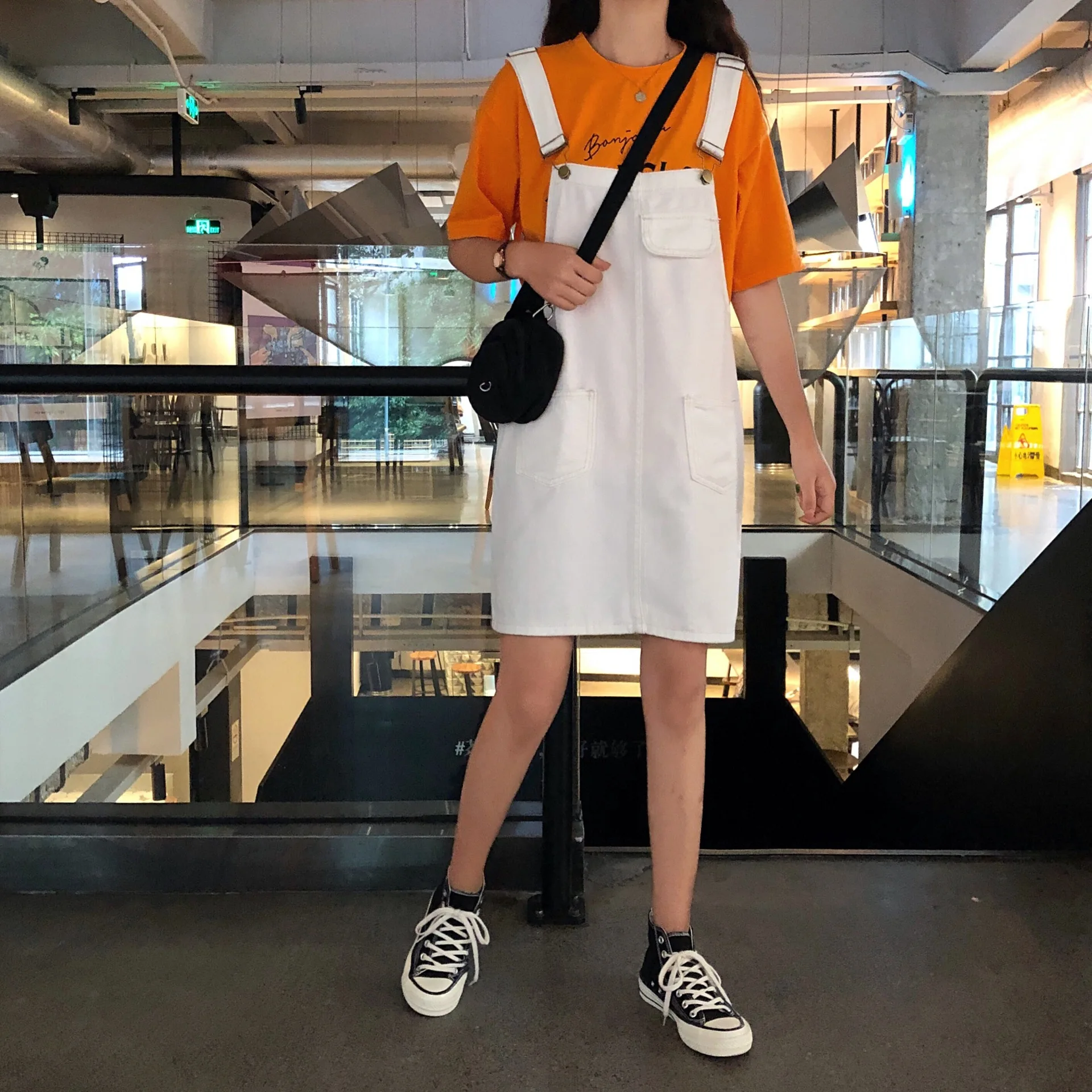 Платье женское джинсовое с регулируемыми лямками Повседневный Сарафан из денима