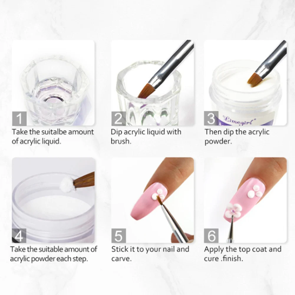 Nail Acrylic Powder and Liquid Monomer Nails Art Decoration For Manicure Set Kit Extension Carving Tips Tools | Красота и здоровье