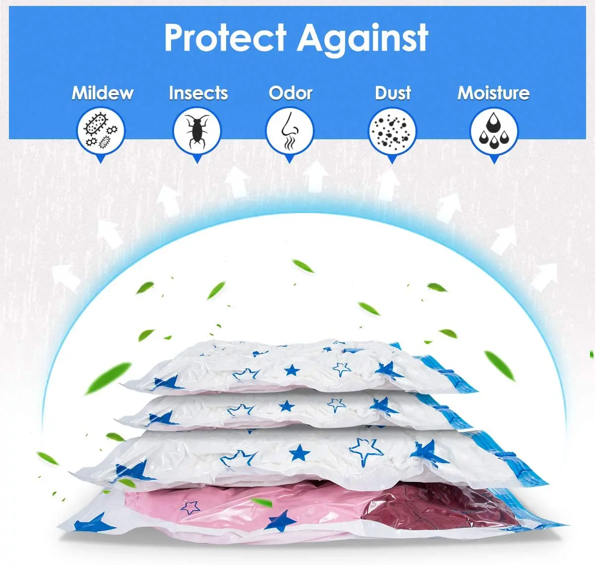 6 шт./упак. вакуумные пакеты для хранения с ручной воздушный насос многоразовые