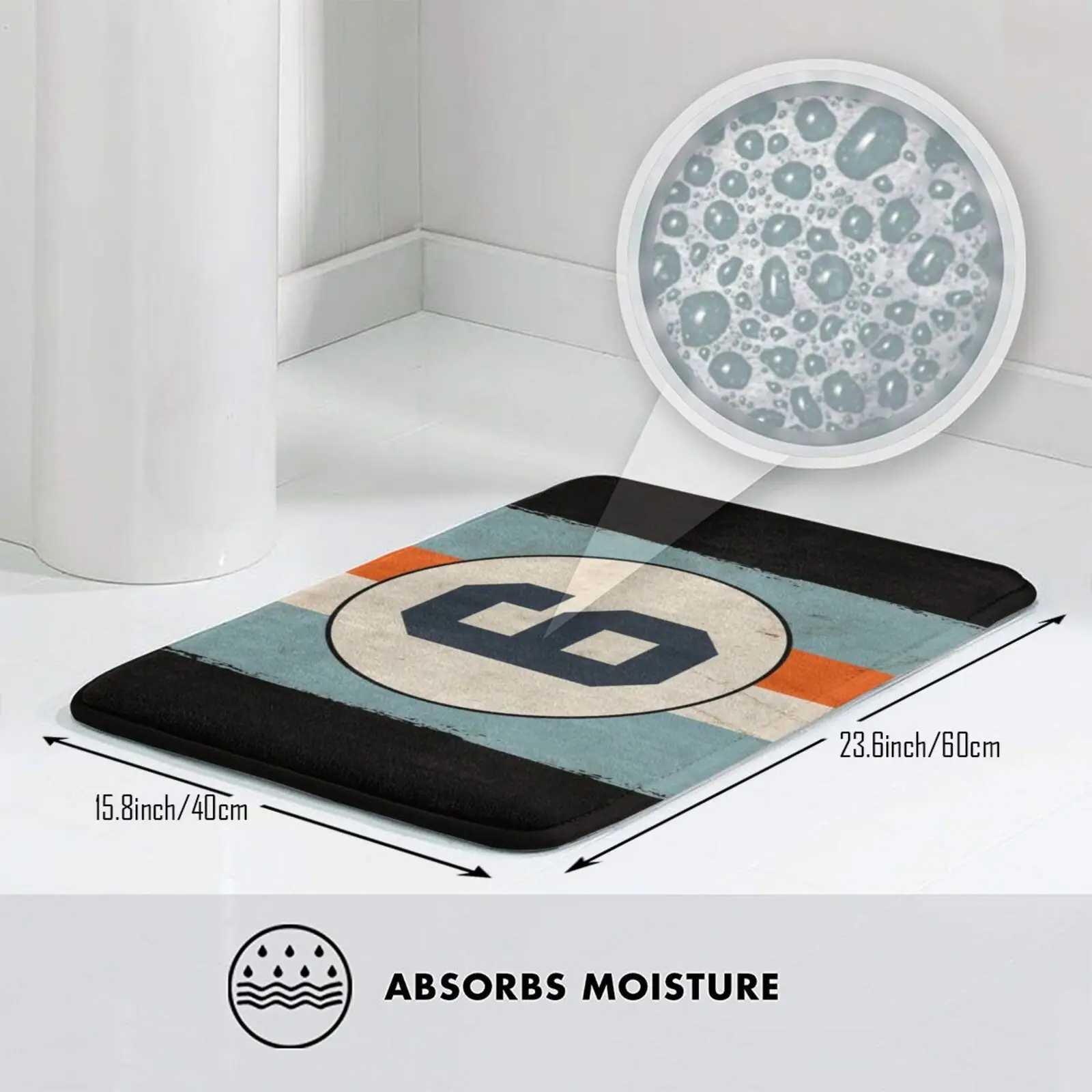 Гоночный коврик в стиле ретро Мягкий Нескользящий ковер полоску для мотоспорта