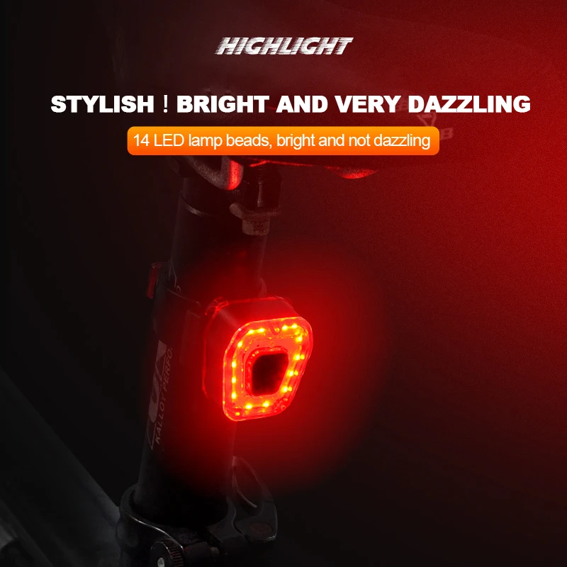 

Велосипесветильник фонарь Cubelite, водонепроницаемый задний фонарь на шлем, светодиодный, зарядка через USB, для безопасной езды в ночное время