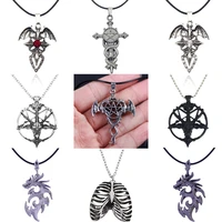 diy fashion steampunk inverted five pointed star star god goat anime head pendant necklace satan men jewelry choker wholesale