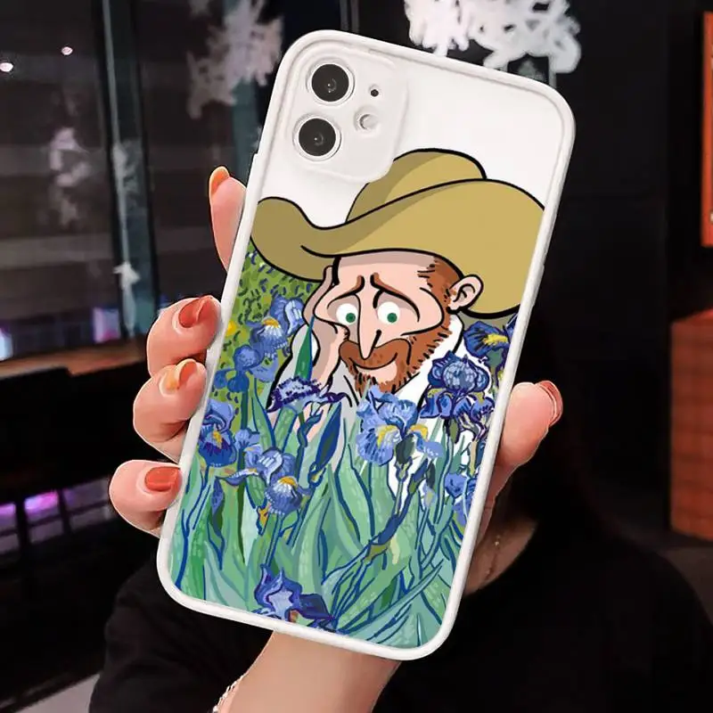 

Aesthetic Van Gogh graffiti Phone Case Matte Transparent for iPhone 7 8 11 12 s mini pro X XS XR MAX Plus cover funda
