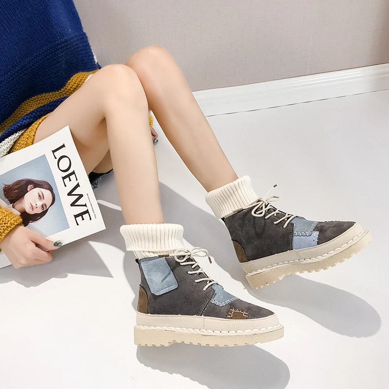 Зимние ботинки модные женские botas mujer invierno коллекция 2019 года ботильоны на