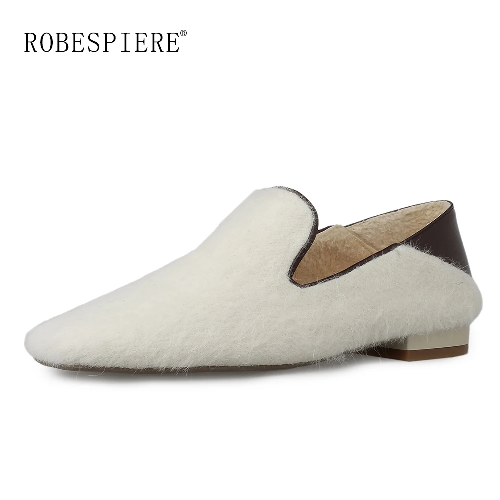 ROBESPIERE/Лидер продаж зимняя женская обувь на плоской подошве Разноцветные Лоферы